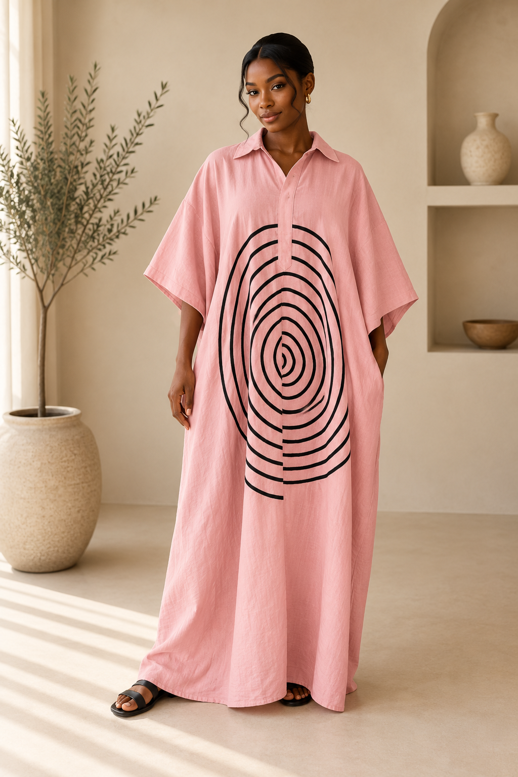 spiral linen boubou