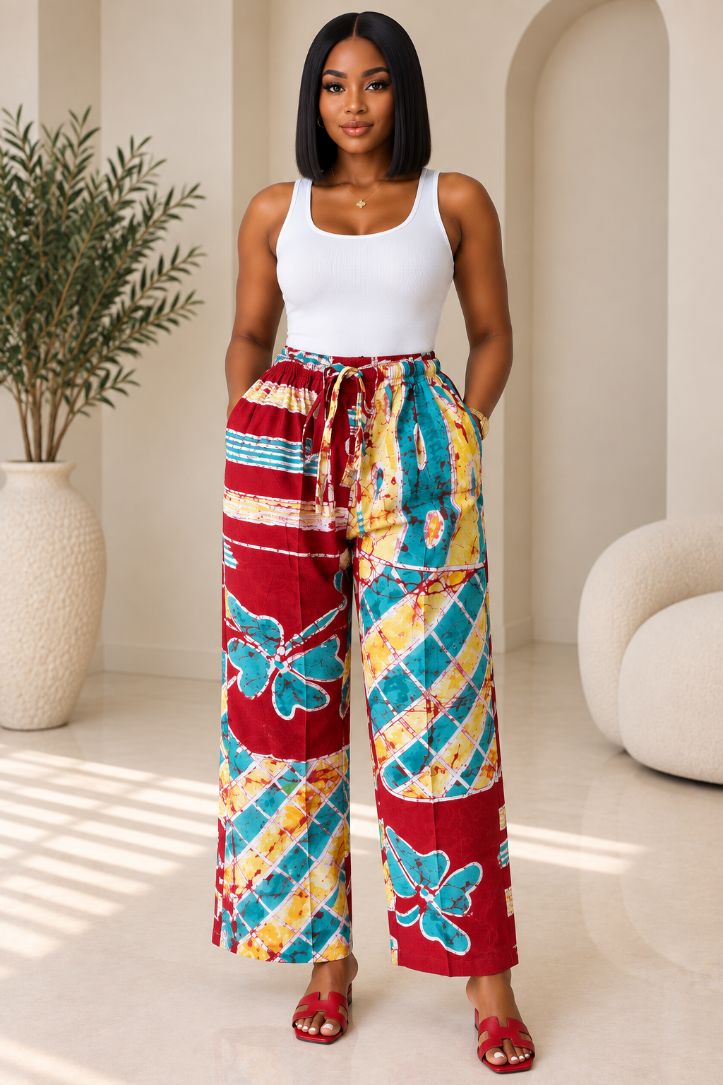 STRAIGHT ADIRE PANTS