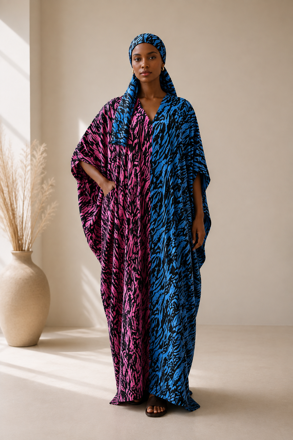 two tone crepe boubou