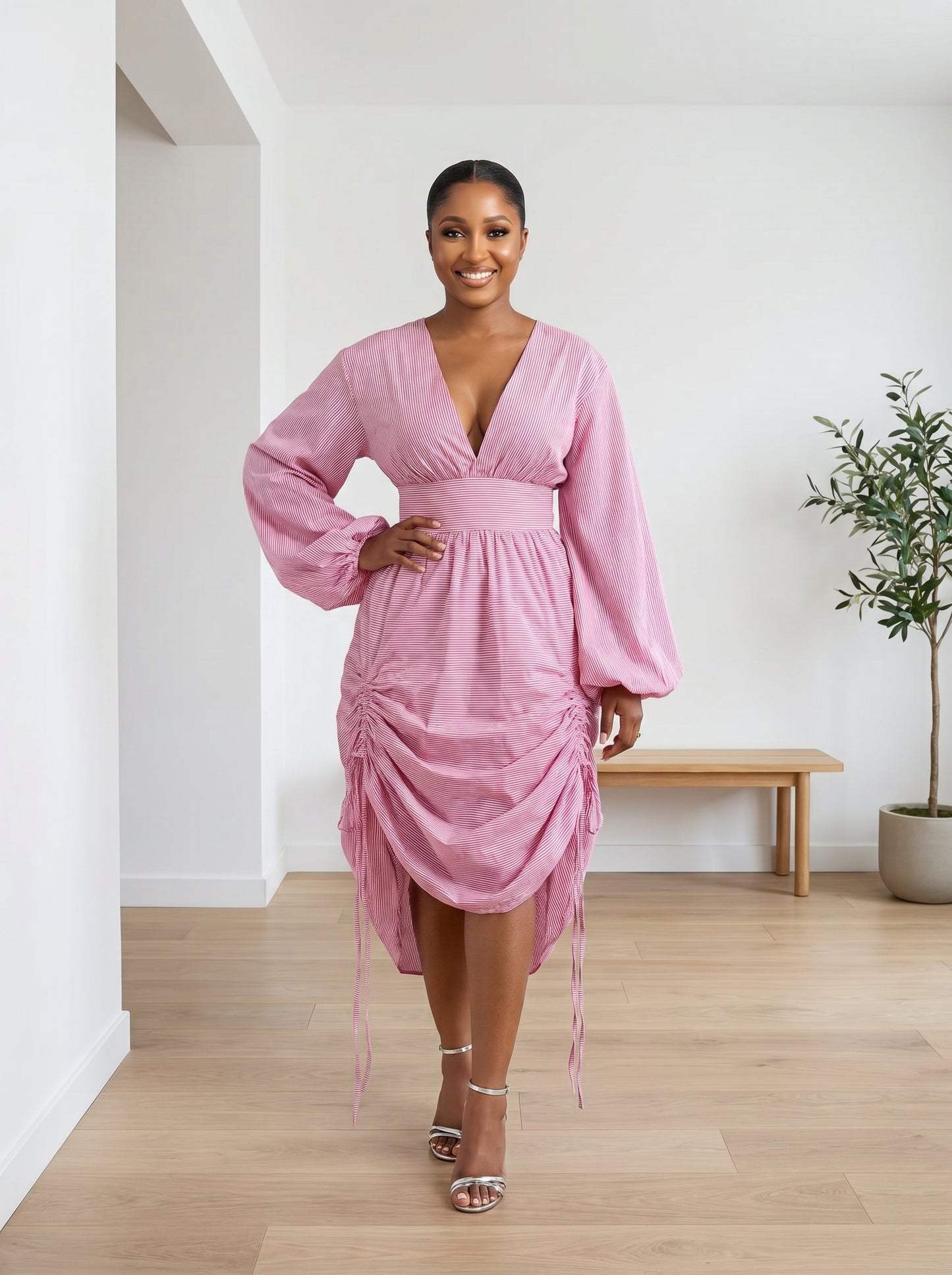 cotton draw string dress