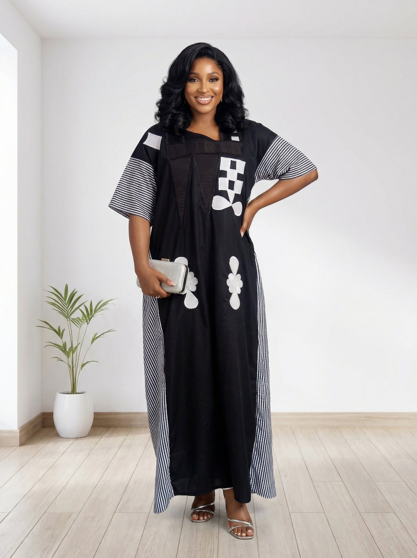 BLACK EMBRIODERY BOUBOU