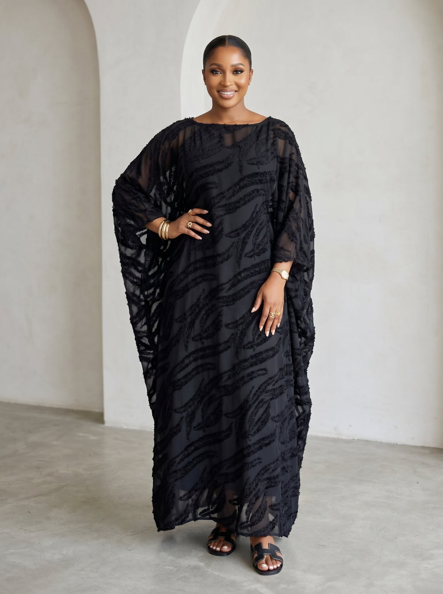 black chiffon boubou