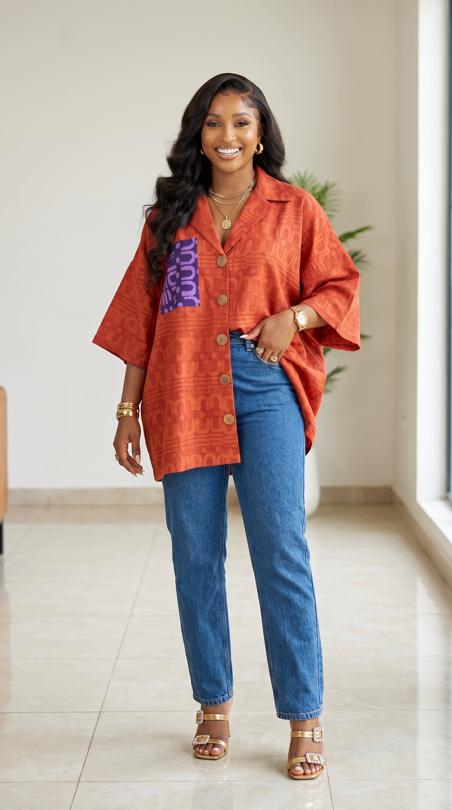 oversize adire shirt