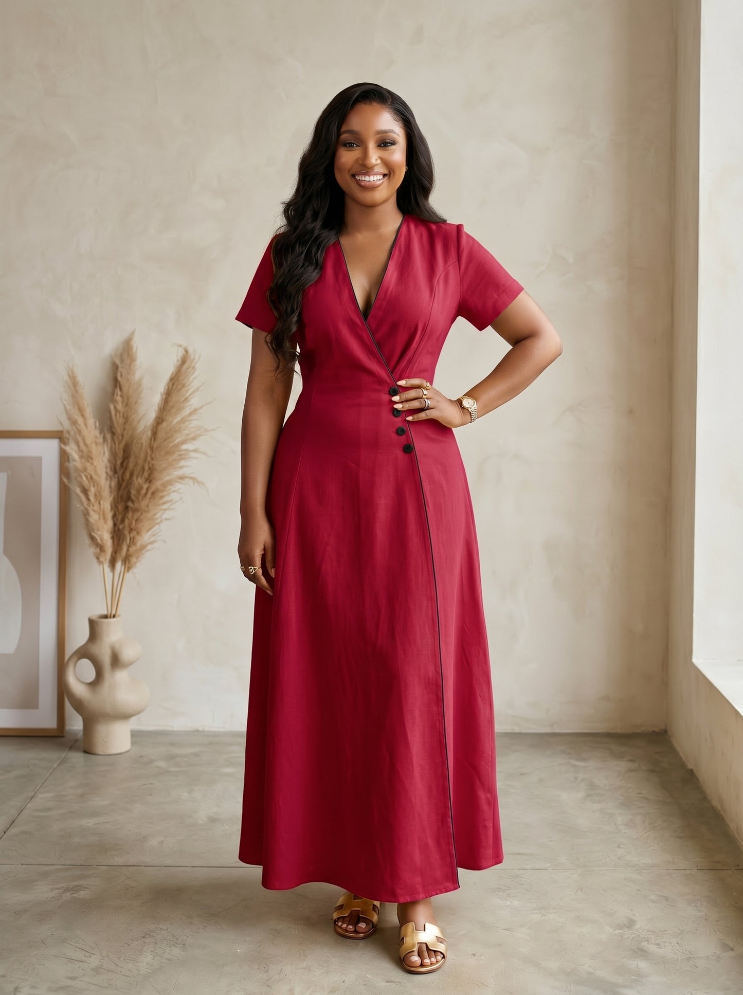 linen wrap dress
