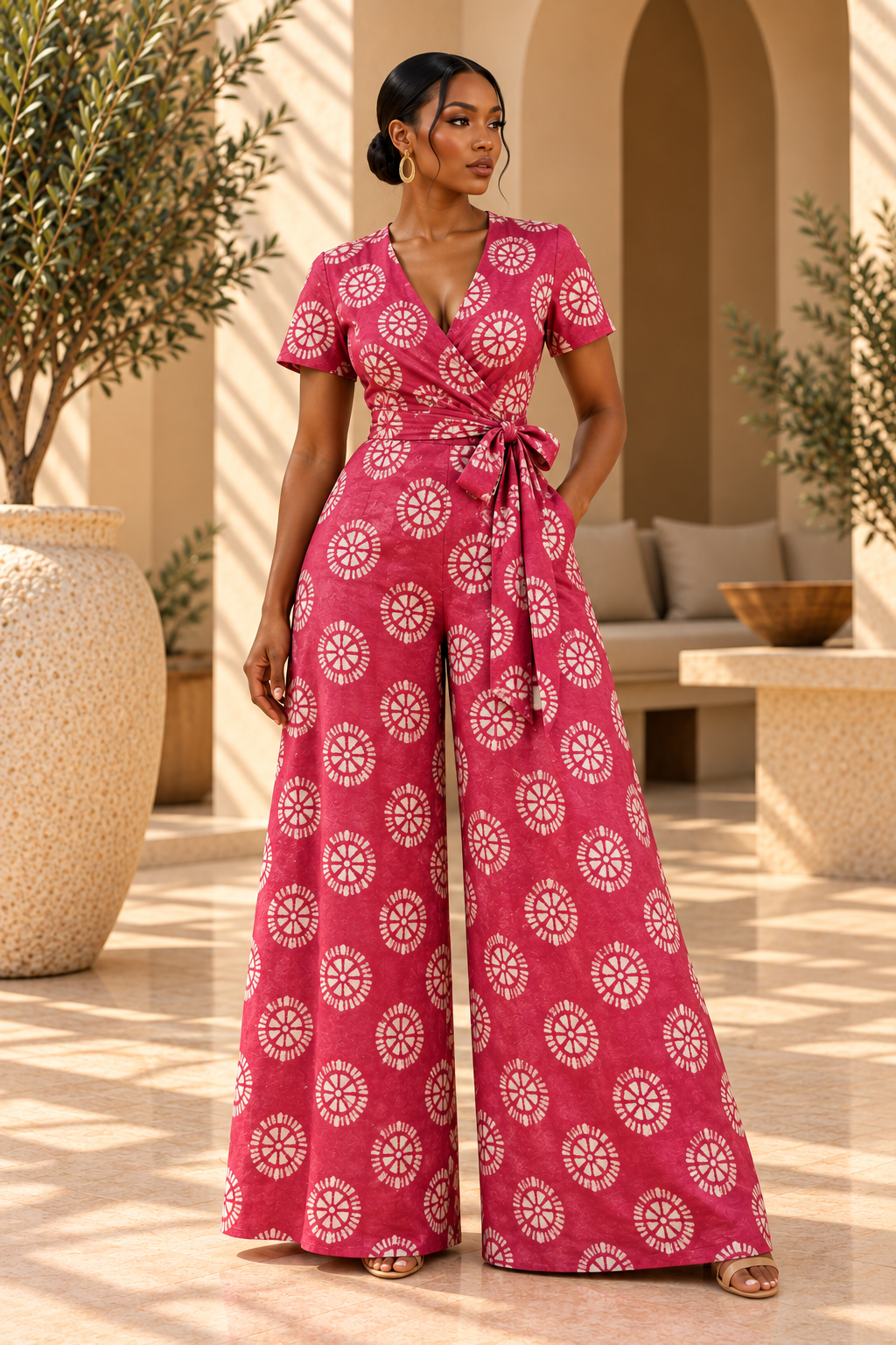 TIMI ADIRE WRAP JUMPSUIT