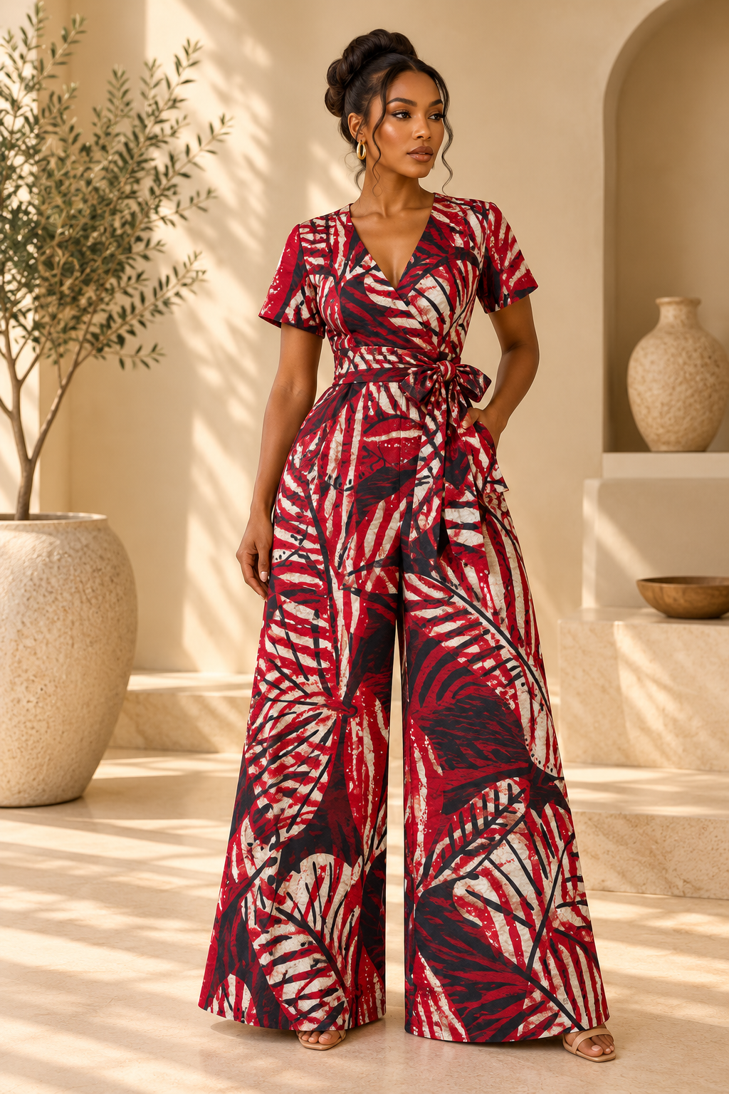 TIMI ADIRE WRAP JUMPSUIT
