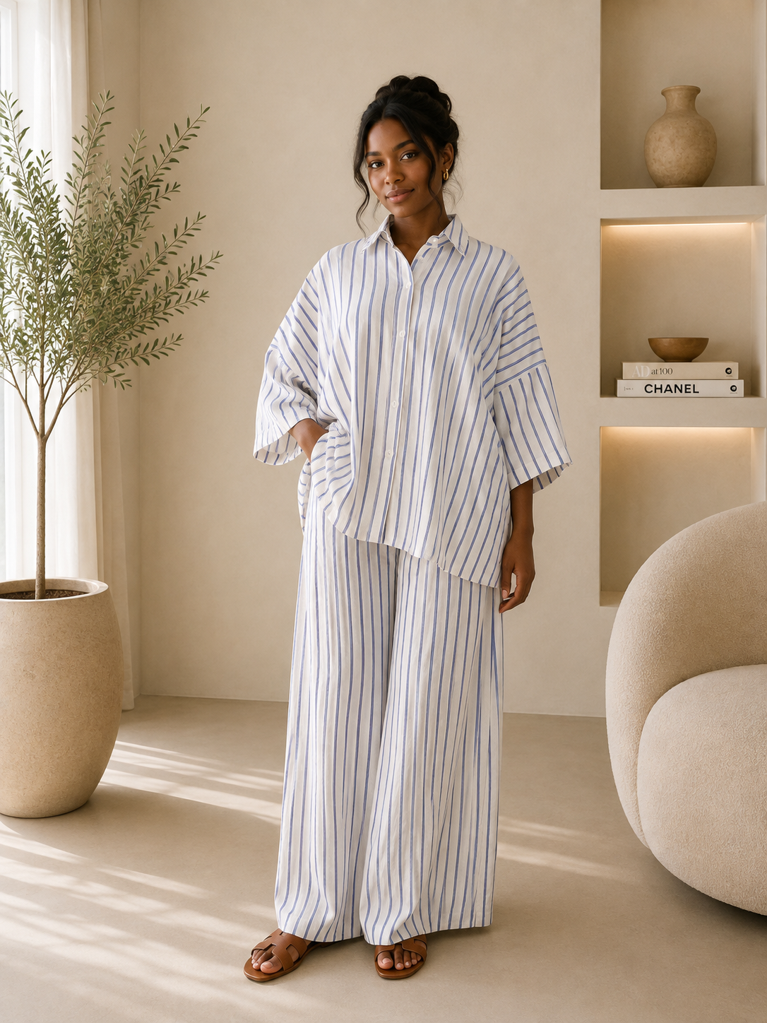 linen oversize 2 piece