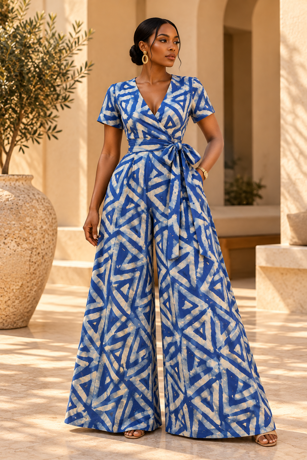 TIMI ADIRE WRAP JUMPSUIT