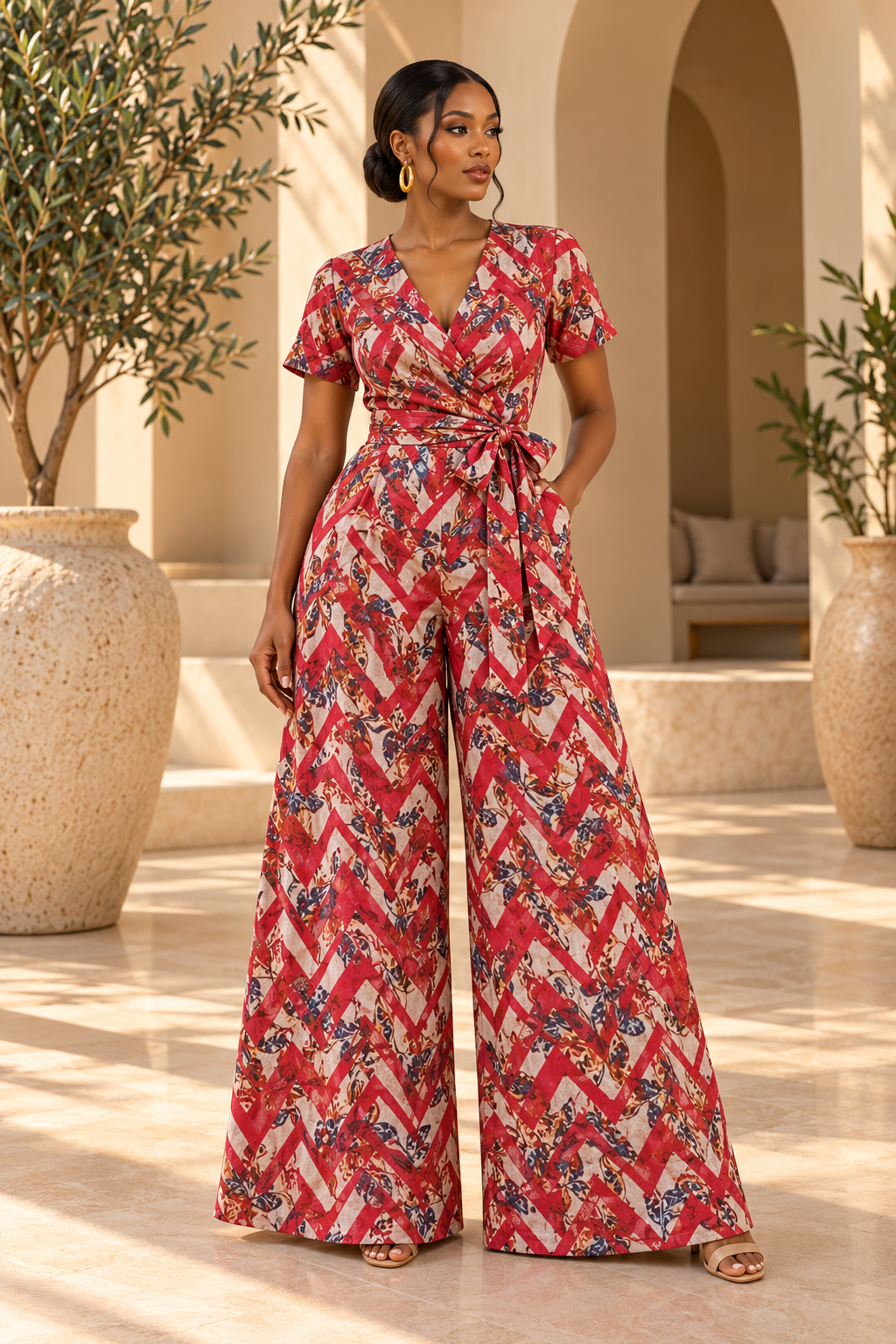 TIMI ADIRE WRAP JUMPSUIT
