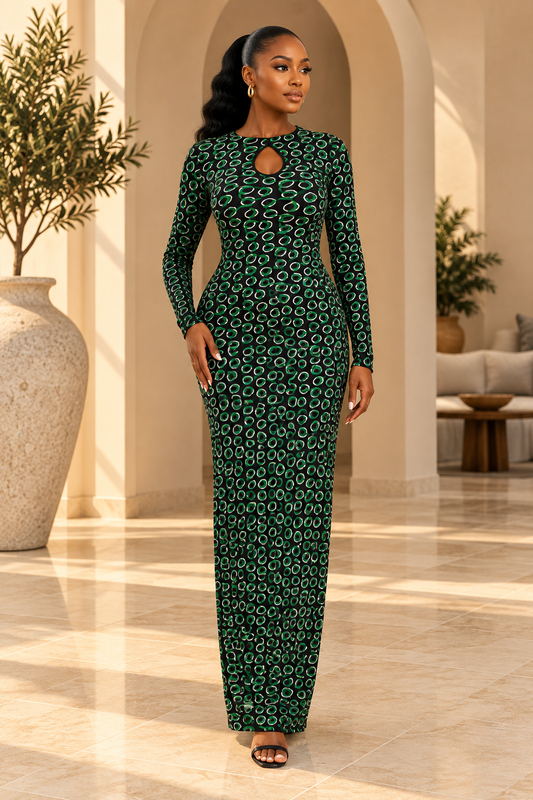 beaded mesh dress