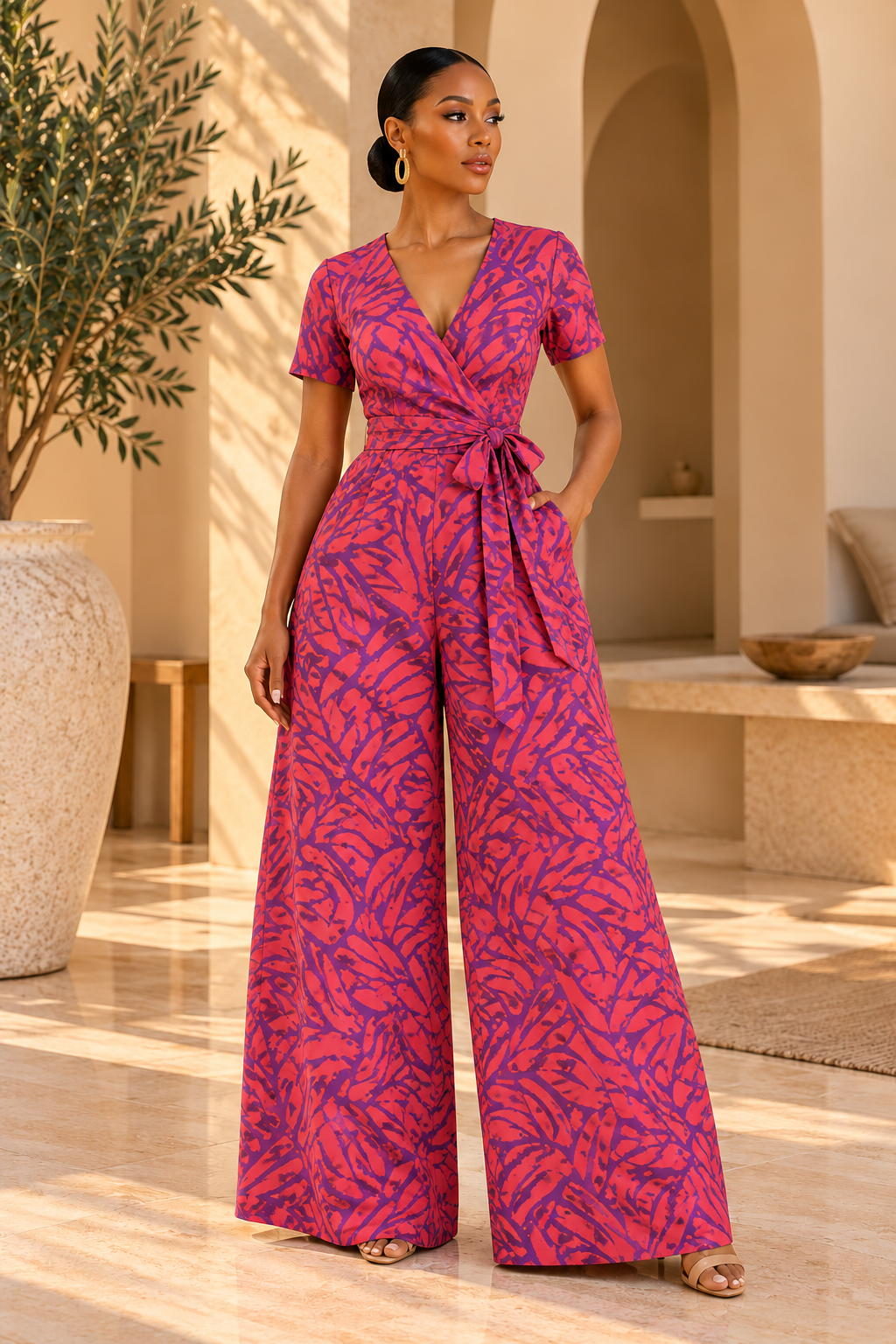 TIMI ADIRE WRAP JUMPSUIT