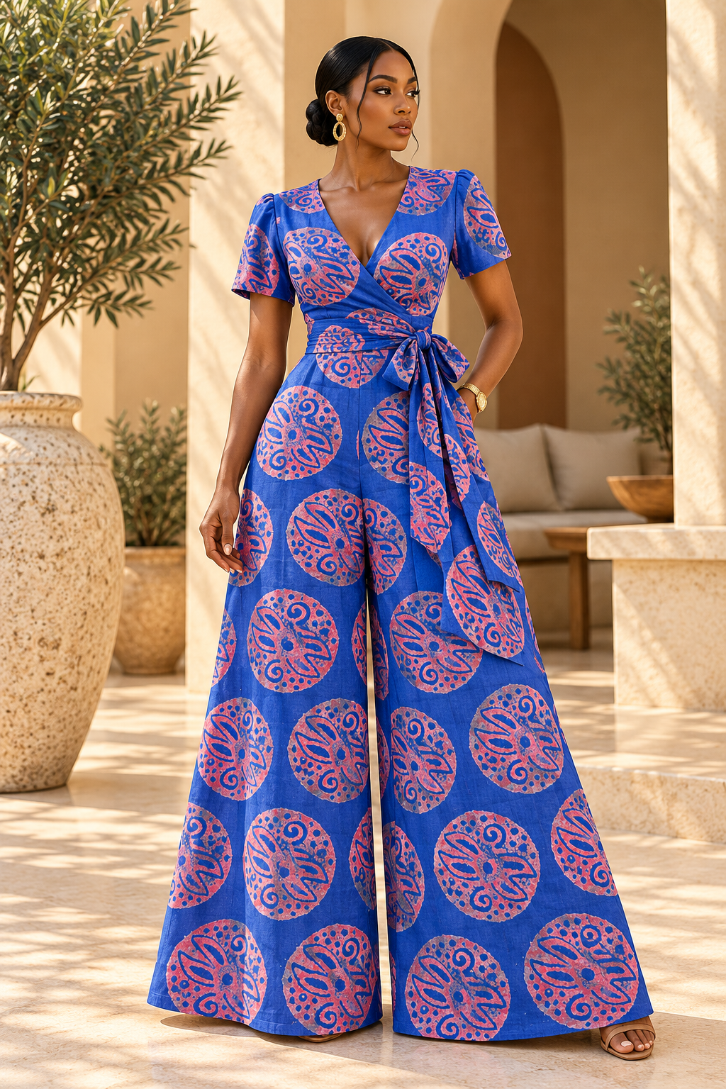 TIMI ADIRE WRAP JUMPSUIT