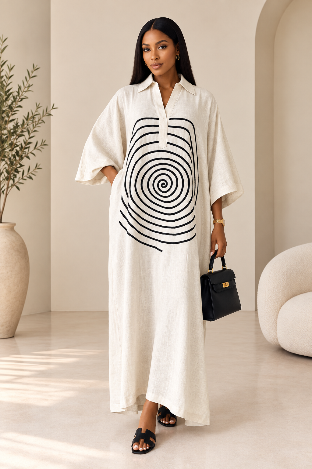 LINEN spiral boubou
