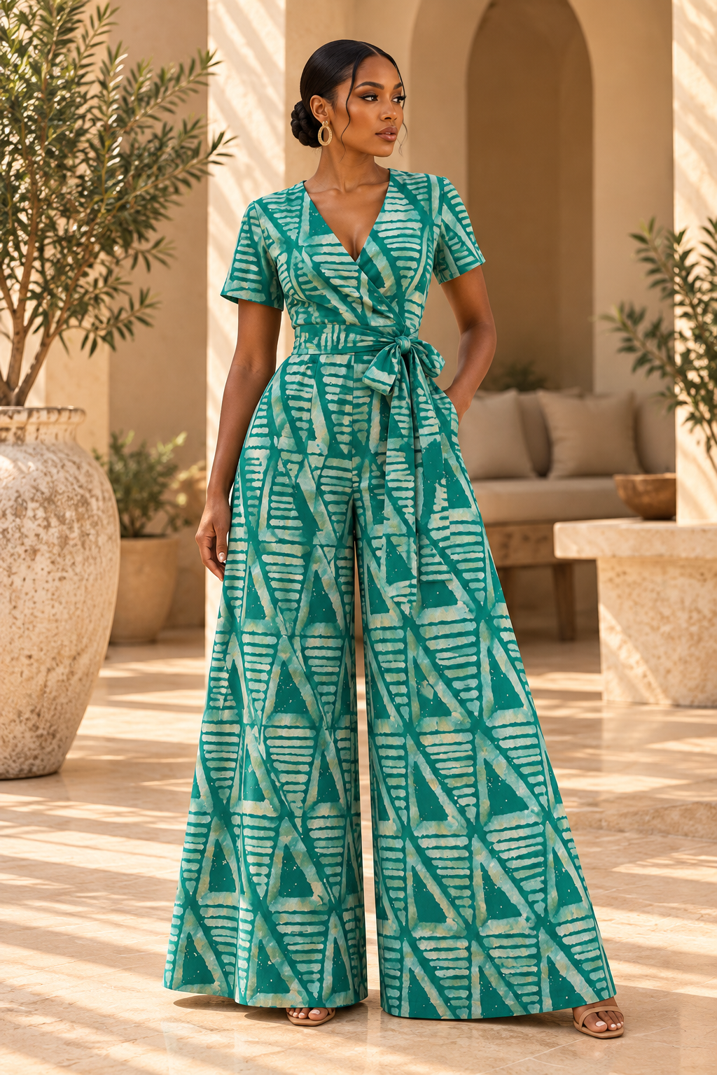 TIMI ADIRE WRAP JUMPSUIT