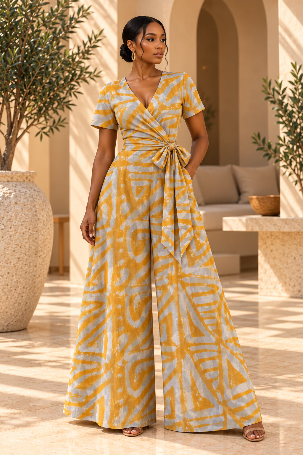 TIMI ADIRE WRAP JUMPSUIT