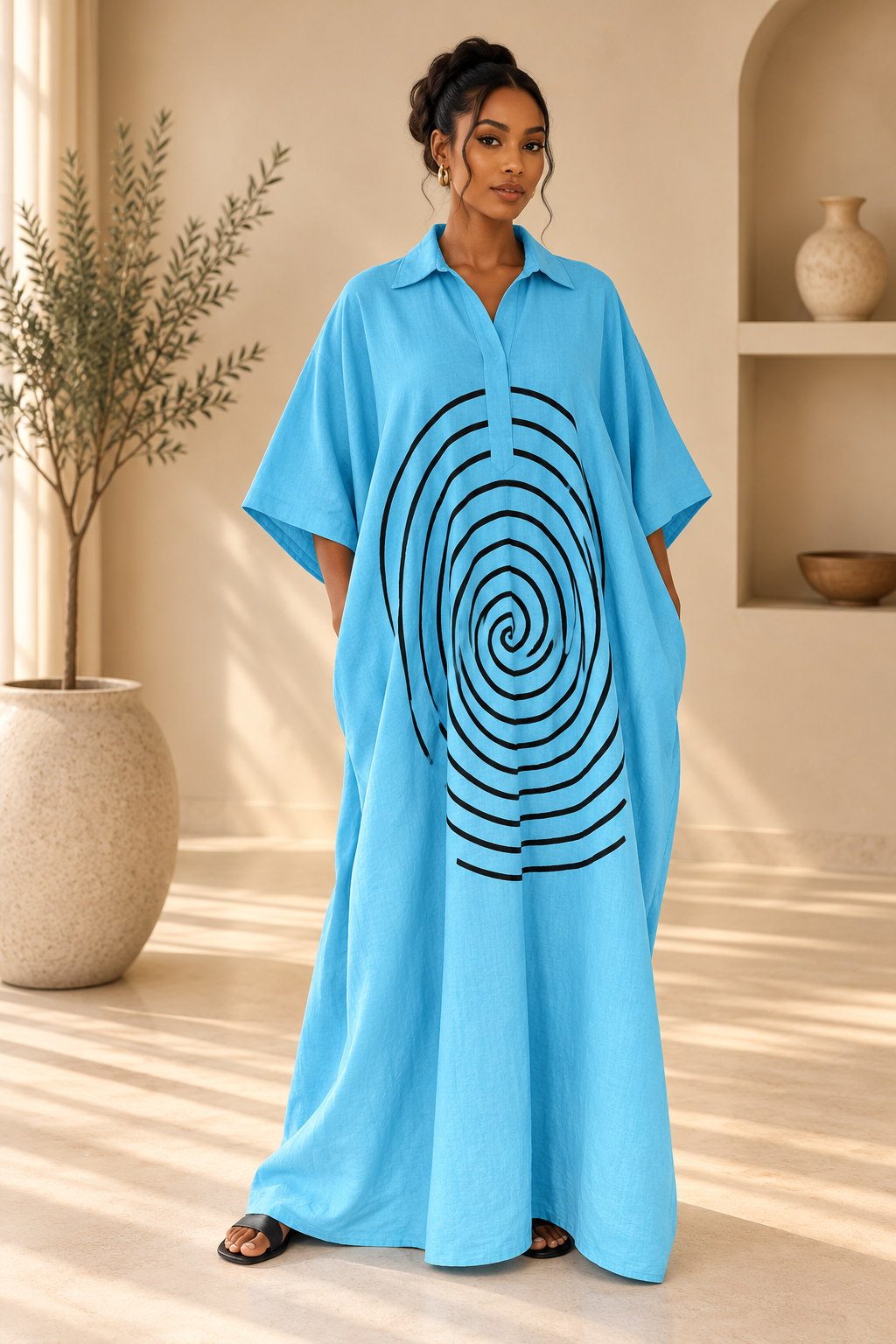 spiral linen boubou