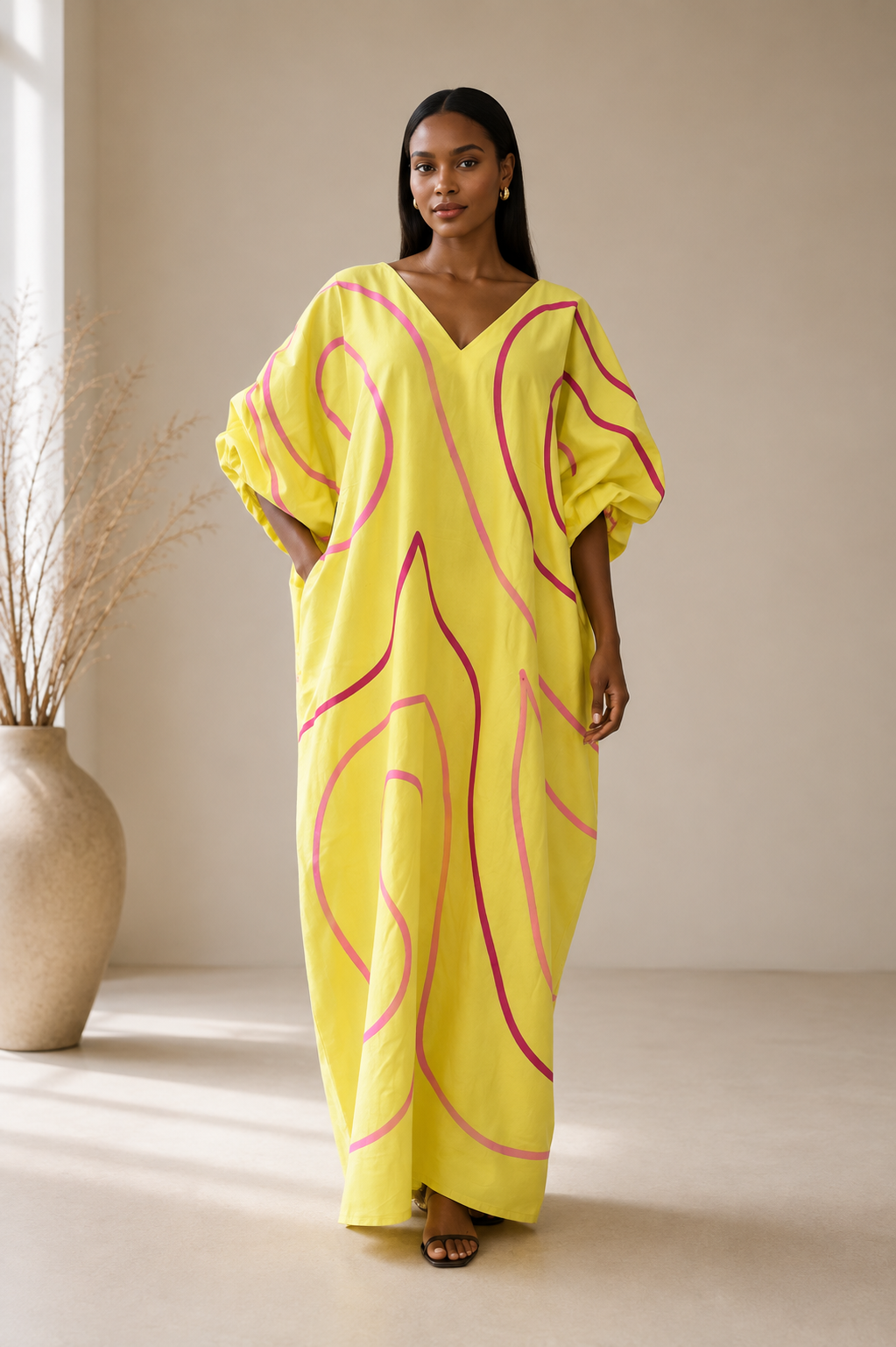 Yellow cotton boubou