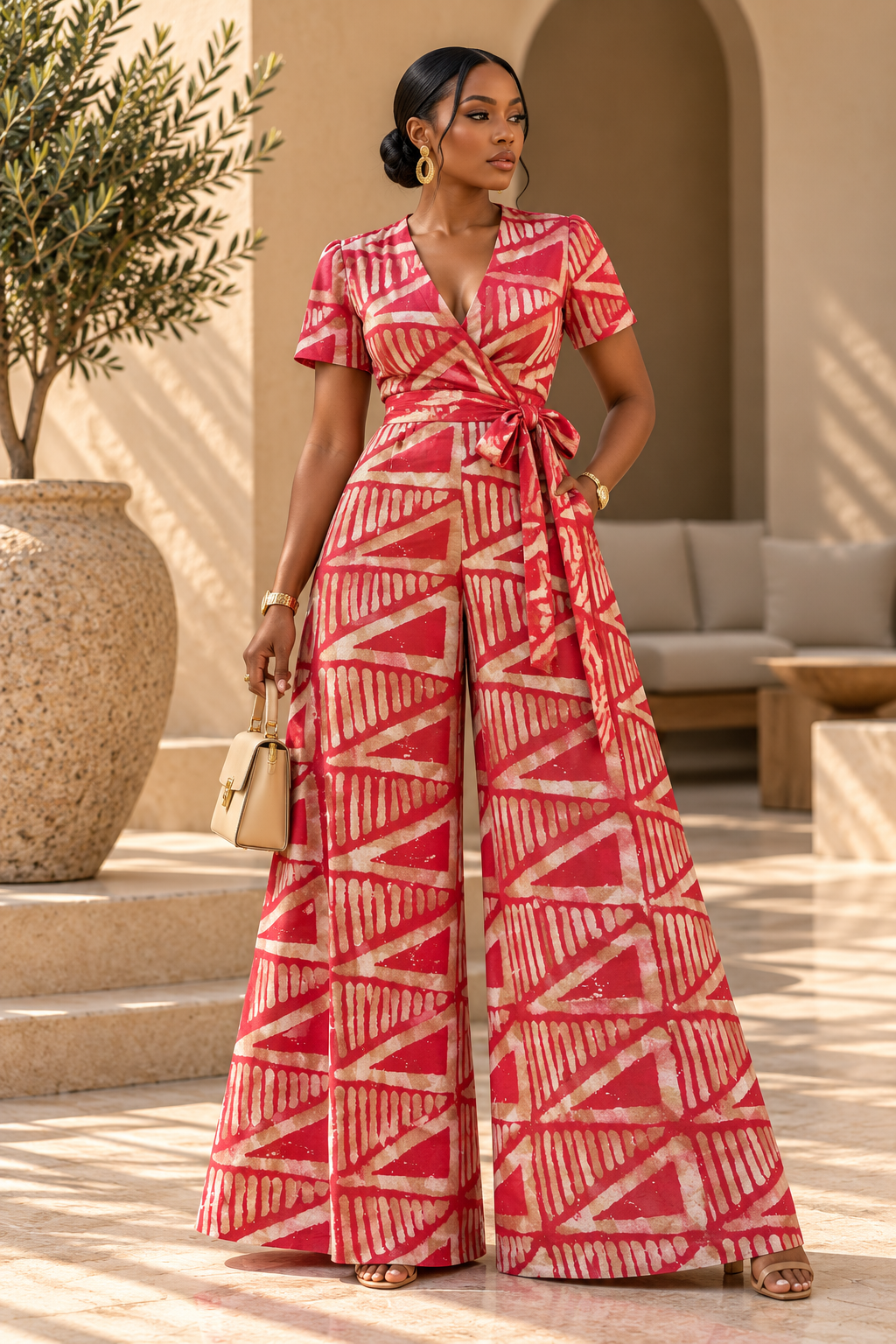 TIMI ADIRE WRAP JUMPSUIT
