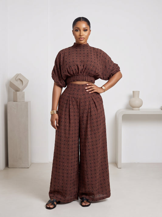 brown wide leg pants