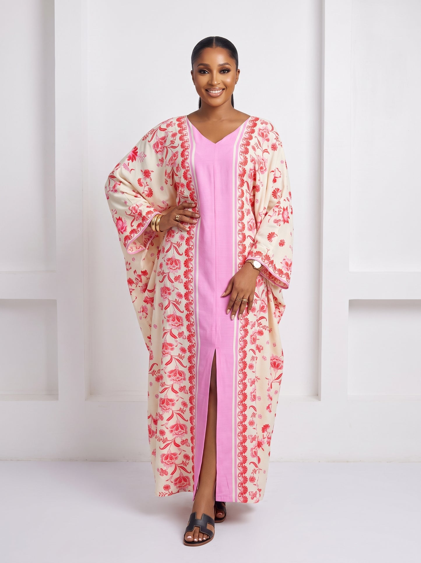 floral boubou with slit