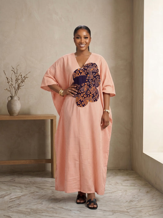 stripe cotton adire patch boubou