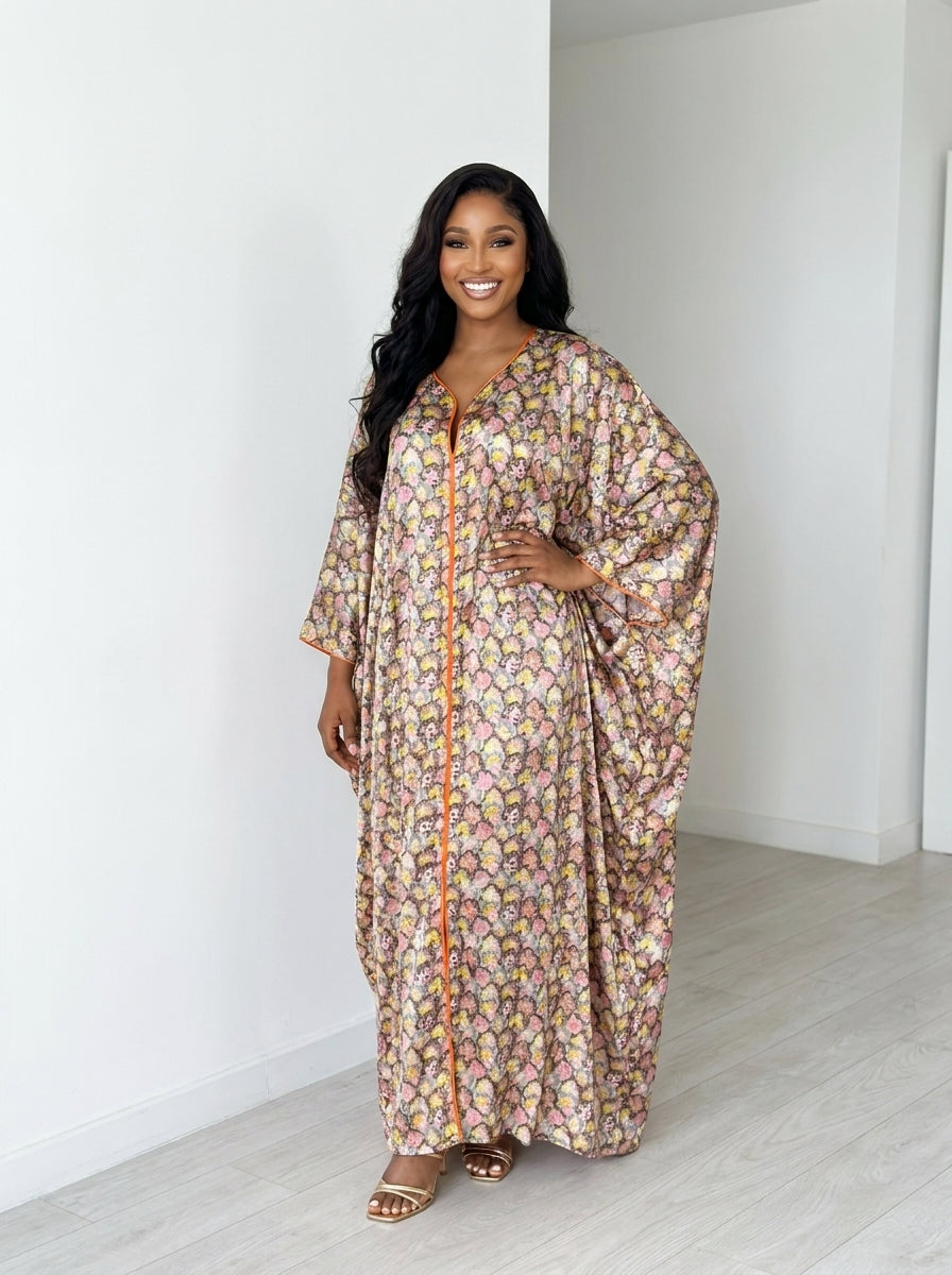 floral silk boubou