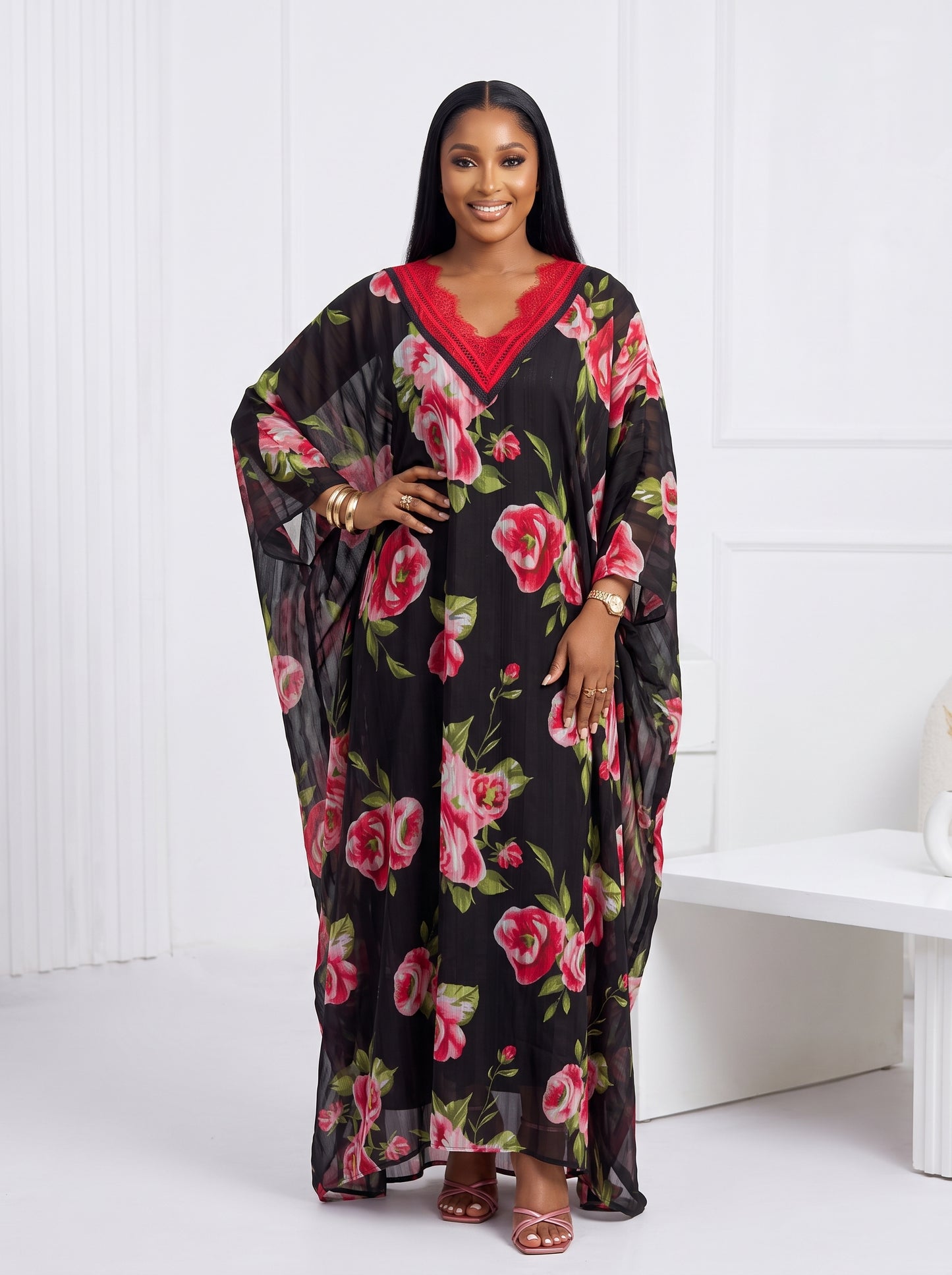 floral chiffon boubou