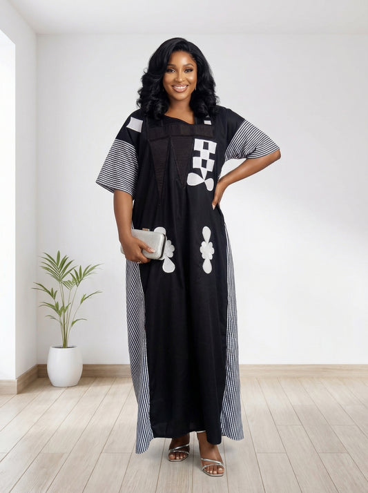 BLACK EMBRIODERY BOUBOU