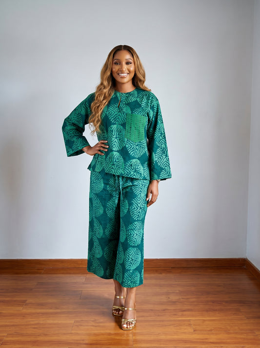 adire 2 piece with asoke pocket
