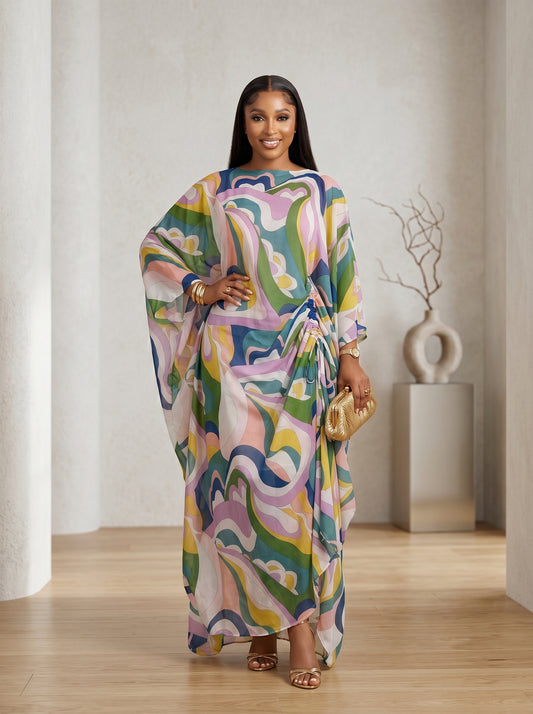 chiffon draw string boubou