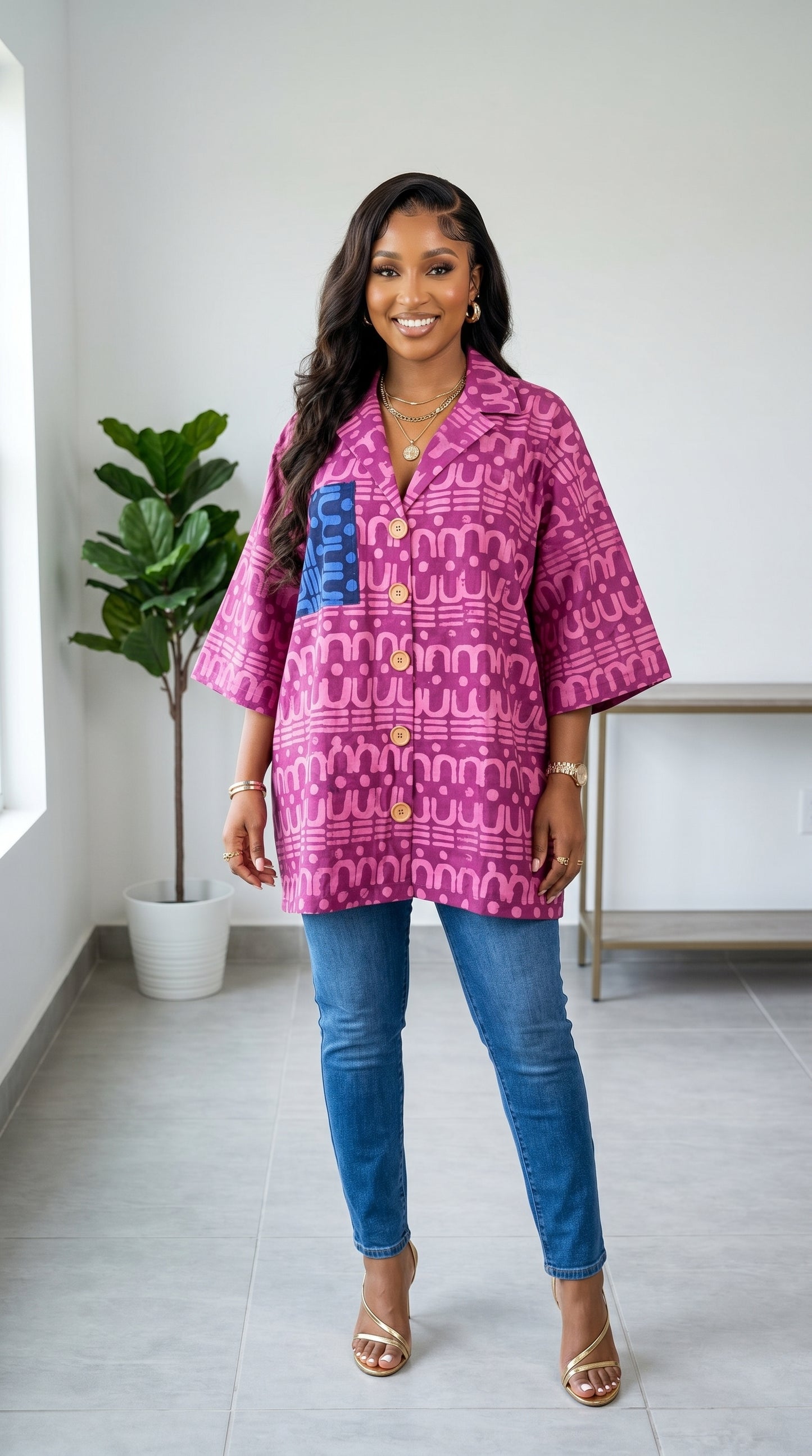 oversized adire shirt