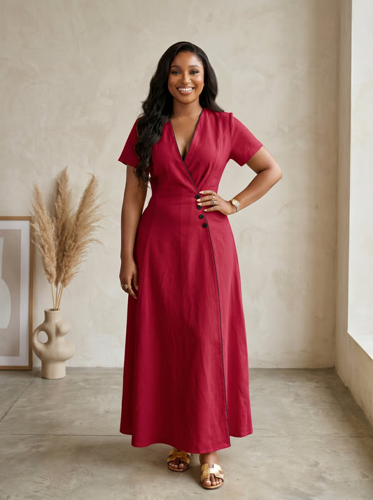 linen wrap dress