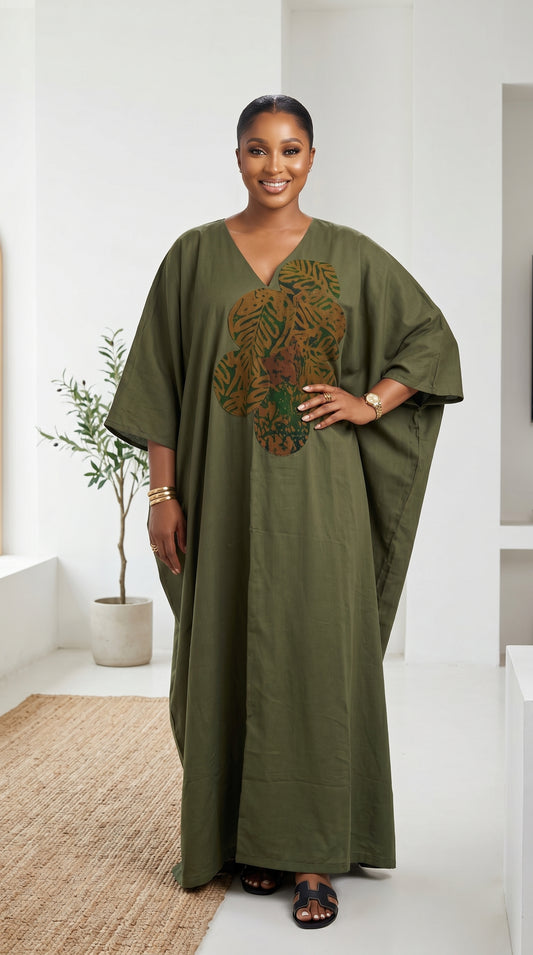 patch adire linen boubou